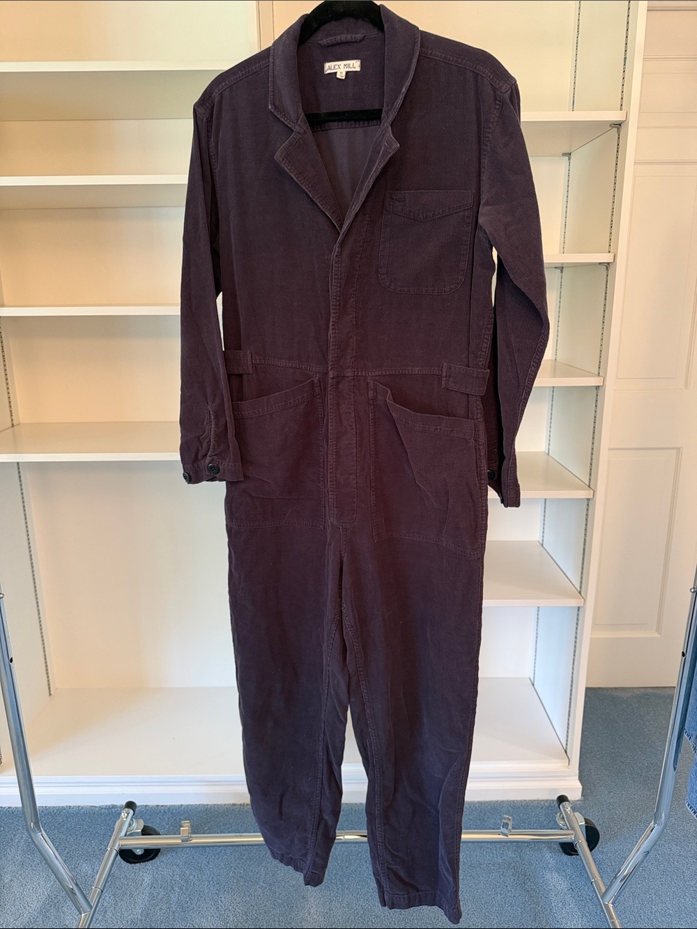 Alex Mill Standard Corduroy Jumpsuit in Navy Blue